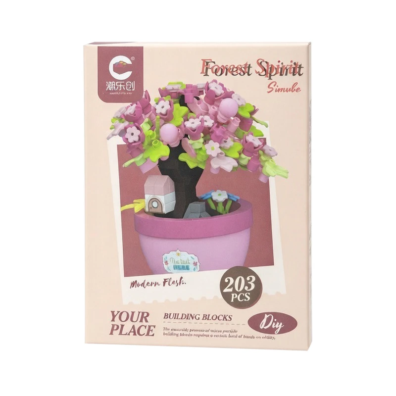 ساختنی 203 تکه فارست اسپریت مدل درختچه شکوفه گیلاس کد 7454