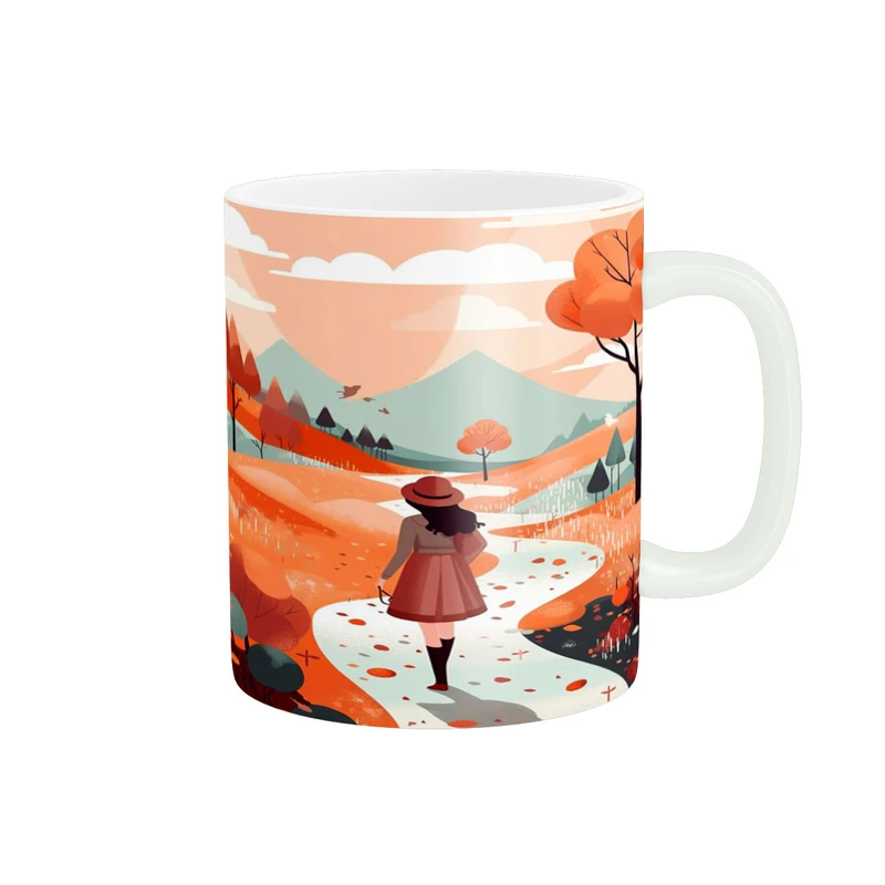 ماگ استلار طرح دخترانه پاییزی کد 1769