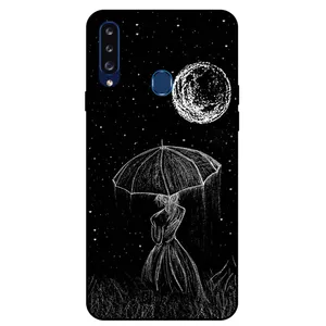 Megafone Girl and Moon 1369 Cover For Samsung Galaxy A20 S