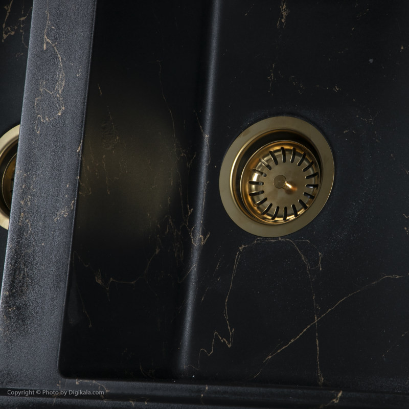 سینک ظرفشویی گرانیت لیگوریا مدل ماسا توکار به همراه مخزن مایع ظرفشویی