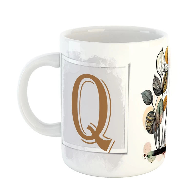 ماگ پاد افرین مدل گل طرح حرف Q کد 5