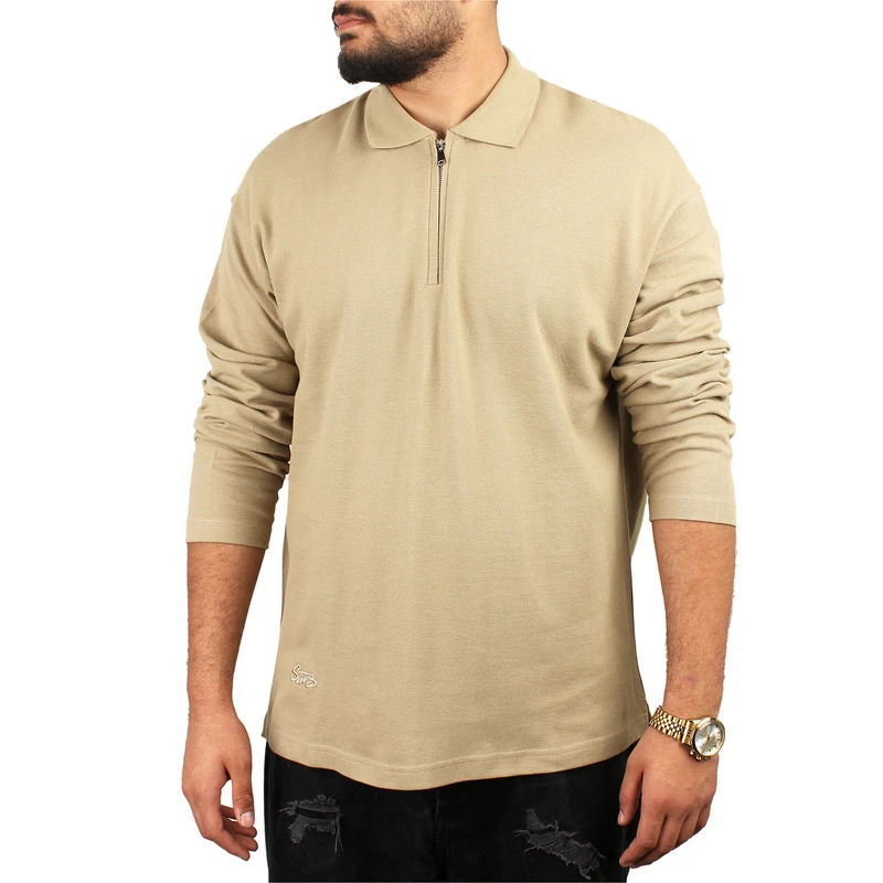 پولوشرت آستین بلند مردانه مدل KRMZIP