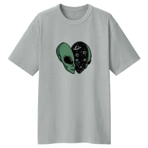 تی شرت لانگ زنانه مدل آدم فضایی کد LL145 رنگ طوسی