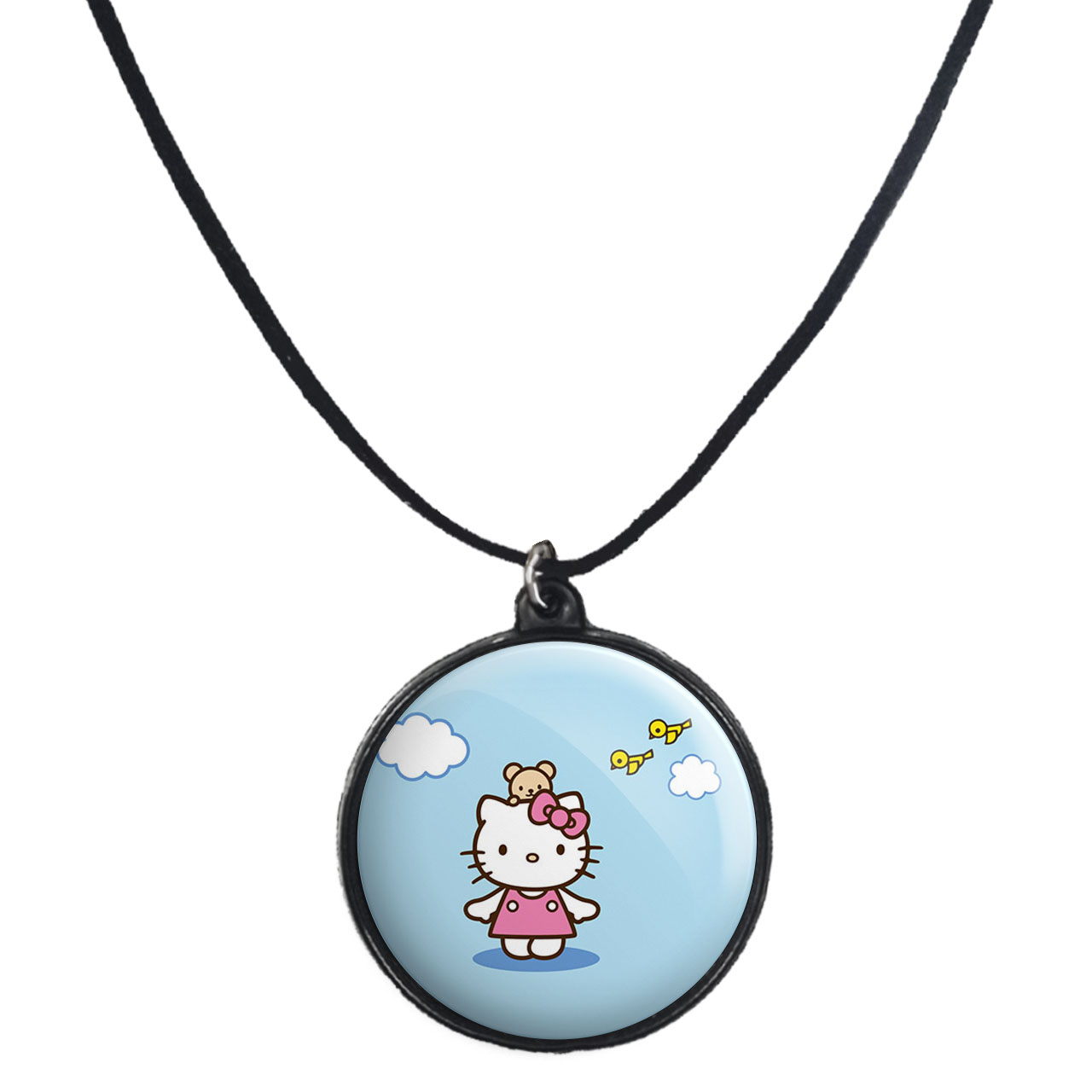 گردنبند پرمانه طرح کیتی کد pmb.22505 مدل دو طرفه