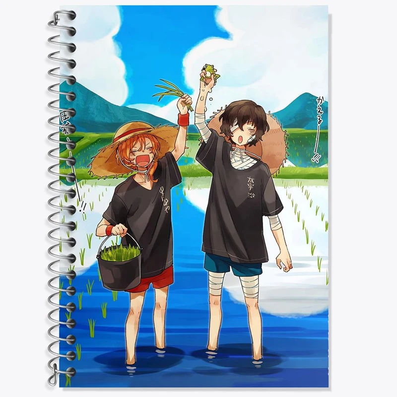 دفتر لغت 50 برگ خندالو مدل چویا و دازای انیمه سگ های ولگرد بانگو کد 11781