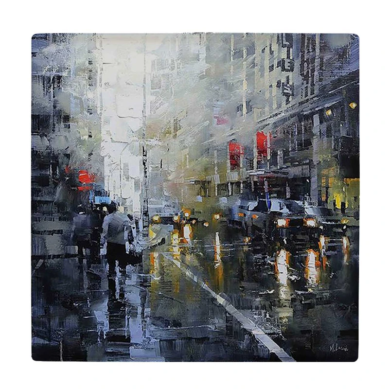  زیر لیوانی  طرح نقاشی شهر بارانی کد    5979122_4885