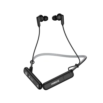 هدفون بلوتوثی گردنی بی‌سیم هیسکا مدل FX-602، درایور 12 میلی‌متری، کیفیت صدای Stereo HiFi، نویز کنسلینگ میکروفون ENC، شارژدهی تا 60 ساعت، حالت گیمینگ Low Latency، نشانگر LED و مقاومت در برابر رطوبت و عرق