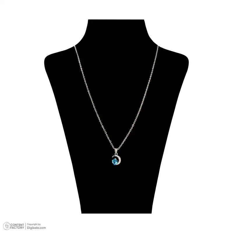 گردنبند نقره زنانه سواروسکی مدل ماه و مکعب ظریف کد 656532