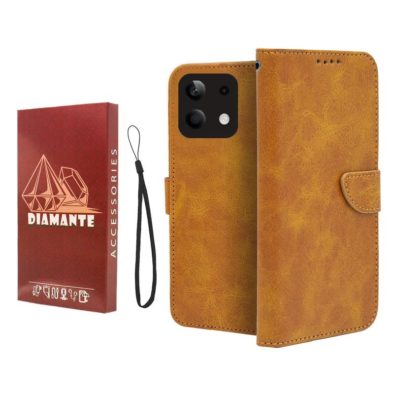 کیف کلاسوری دیامانته مدل Mortand Ros مناسب برای گوشی موبایل شیائومی Poco M6 Pro 4G به همراه بندآویز