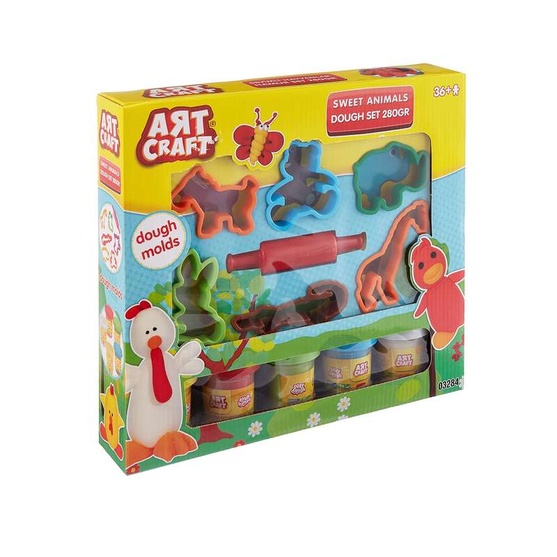 خمیر بازی مدل Sweet Animals Dough Set کد 03284 مجموعه 12 عددی