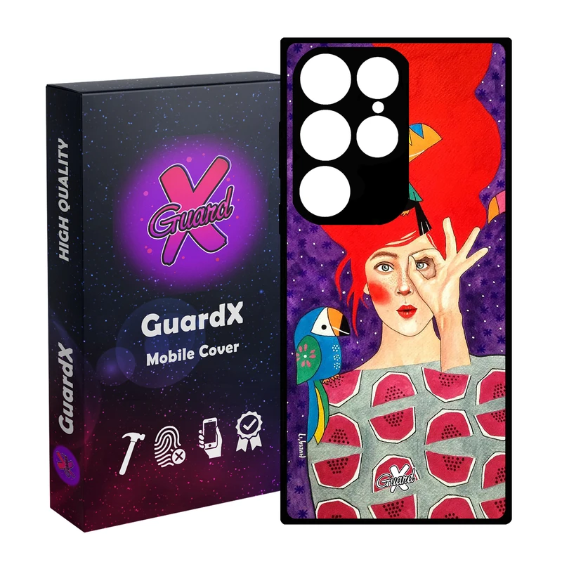 کاور گارد ایکس طرح Girl مدل Glass10153 مناسب برای گوشی موبایل سامسونگ Galaxy S24 Ultra