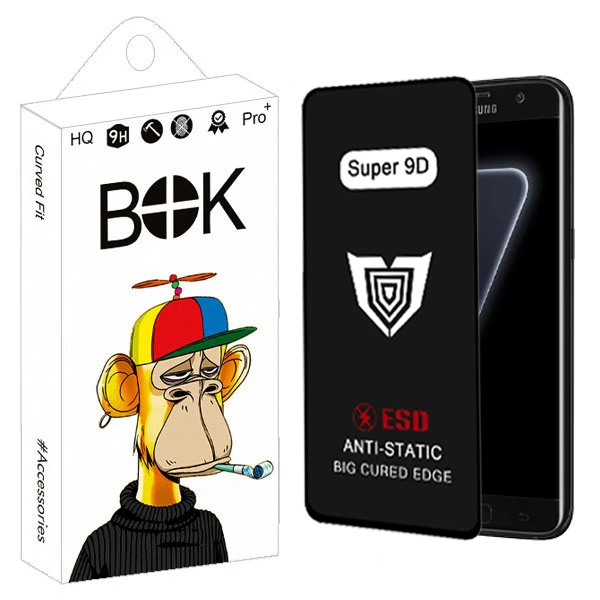 محافظ صفحه نمایش بوک مدل Super 9D Pro مناسب برای گوشی موبایل سامسونگ galaxy s7