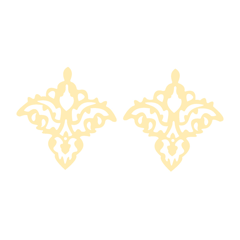 گوشواره طلا 18 عیار زنانه کرابو طرح اسلیمی مدل Kr5295