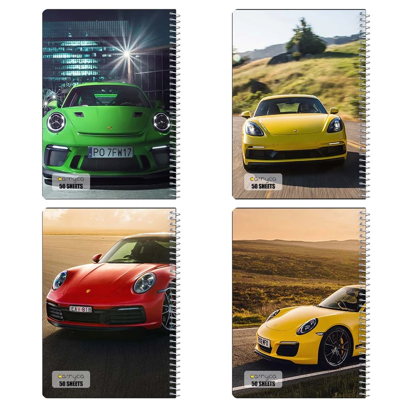 دفتر نقاشي 50 برگ کارنيکا طرح پورشه Porsche کد 79374 مجموعه 4 عددی