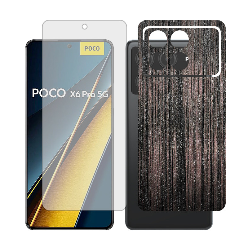 محافظ صفحه نمایش شفاف گلس مدل Together مناسب برای گوشی موبایل شیائومی Poco X6 Pro به همراه برچسب پوششی پشت گوشی