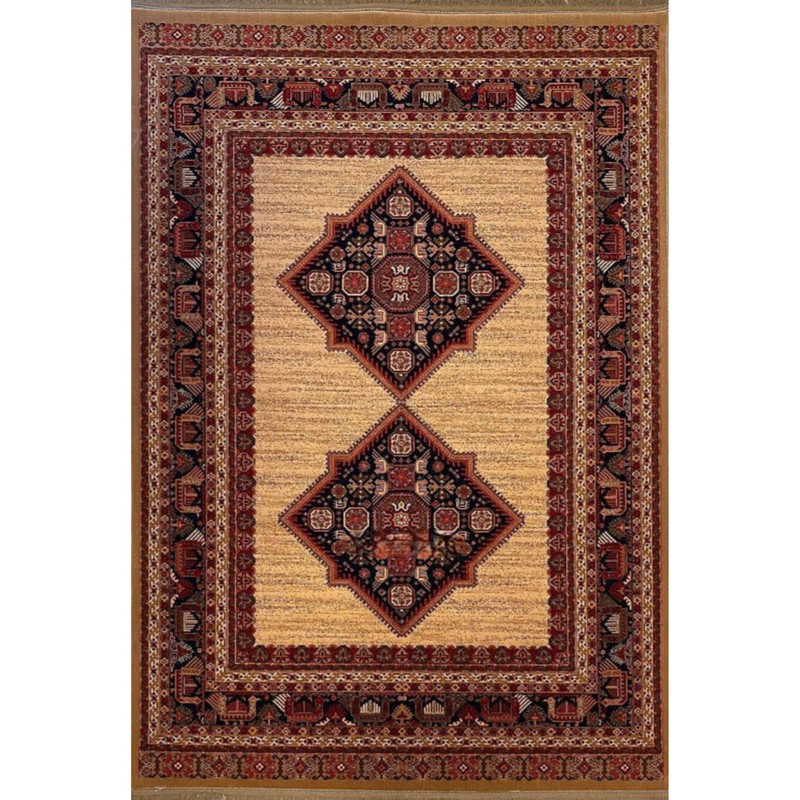 فرش ماشینی هیوا طرح بلوچ کد 407 زمینه بژ