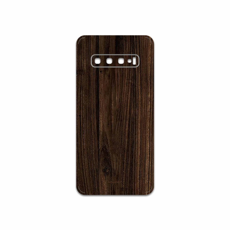 برچسب پوششی ماهوت مدل Dark Walnut Wood مناسب برای گوشی موبایل سامسونگ Galaxy S10