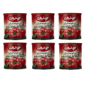 رب گوجه فرنگی خوشبخت- 800 گرم بسته 6 عددی