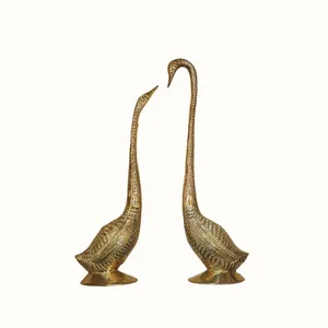 مجسمه برنزی مدل قو عاشق کد M118 مجموعه دو عددی