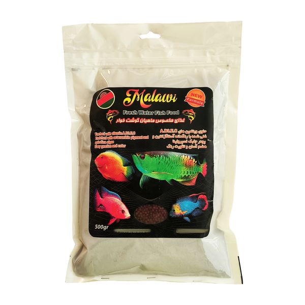 غذا رنگ ماهی مالاوی مدل گرانولی کد 3003 وزن 500 گرم