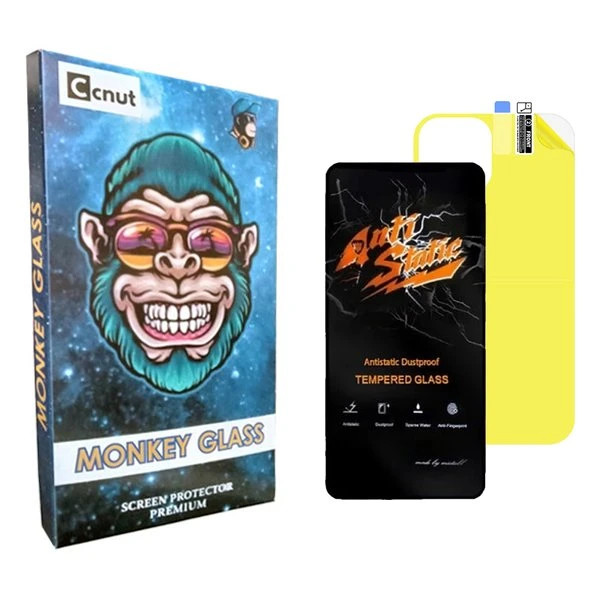 محافظ صفحه نمایش کوکونات مدل mnk Antistatic مناسب برای گوشی موبایل اپل iPhone 12 Pro Max  به همراه محافظ پشت گوشی