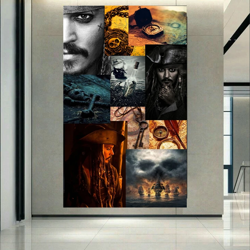 تابلو بوم طرح مخمل کالکشن دزدان دریایی کارائیب مدل جک اسپارو کد AR30669