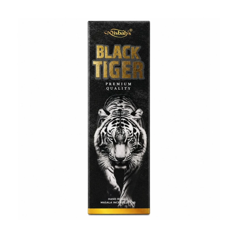 عود دست‌ساز برند مصباح مدل بلک تایگر Misbah Black Tiger رایحه ادکلنی بسته 30 عددی