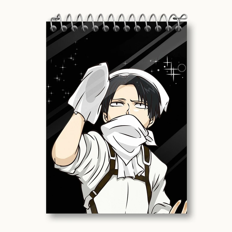دفتر یادداشت 50 برگ خندالو مدل لیوای انیمه اتک آن تایتان Attack on Titan کد 18560