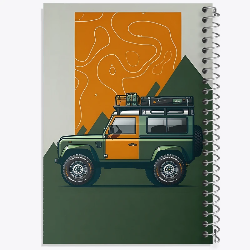 دفتر ژورنال نویسی 50 برگ خندالو مدل نقطه ای طرح کمپر و طبیعت کد N2081