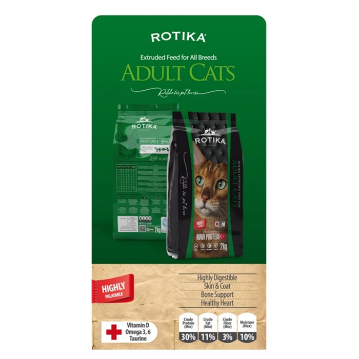 غذای خشک گربه روتیکا مدل adult زیپ کیپ وزن 1 کیلوگرم