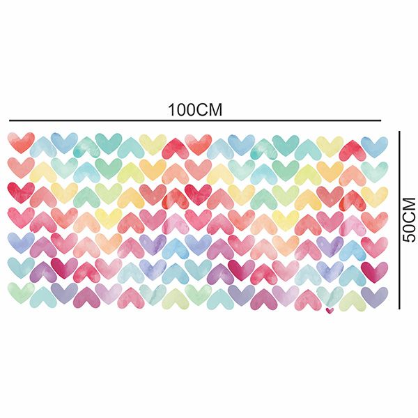 استیکر دیواری کودک راتیانا مدل Colorful Hearts بسته 112 عددی -  - 5