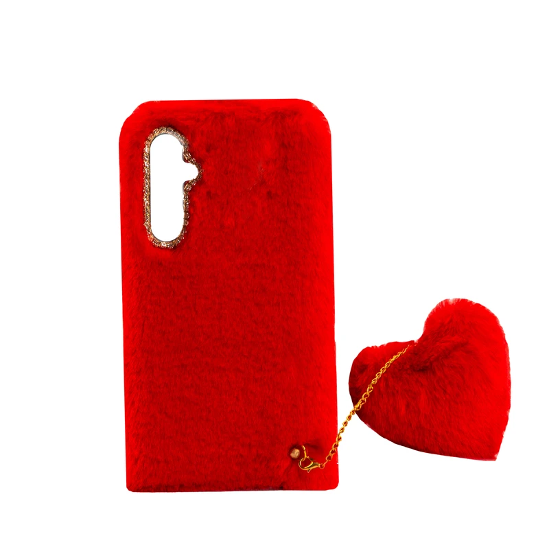 کاور طرح دخترانه مدل خزدار پشمالو مناسب برای گوشی موبایل سامسونگ Galaxy A13 5G به همراه آویز