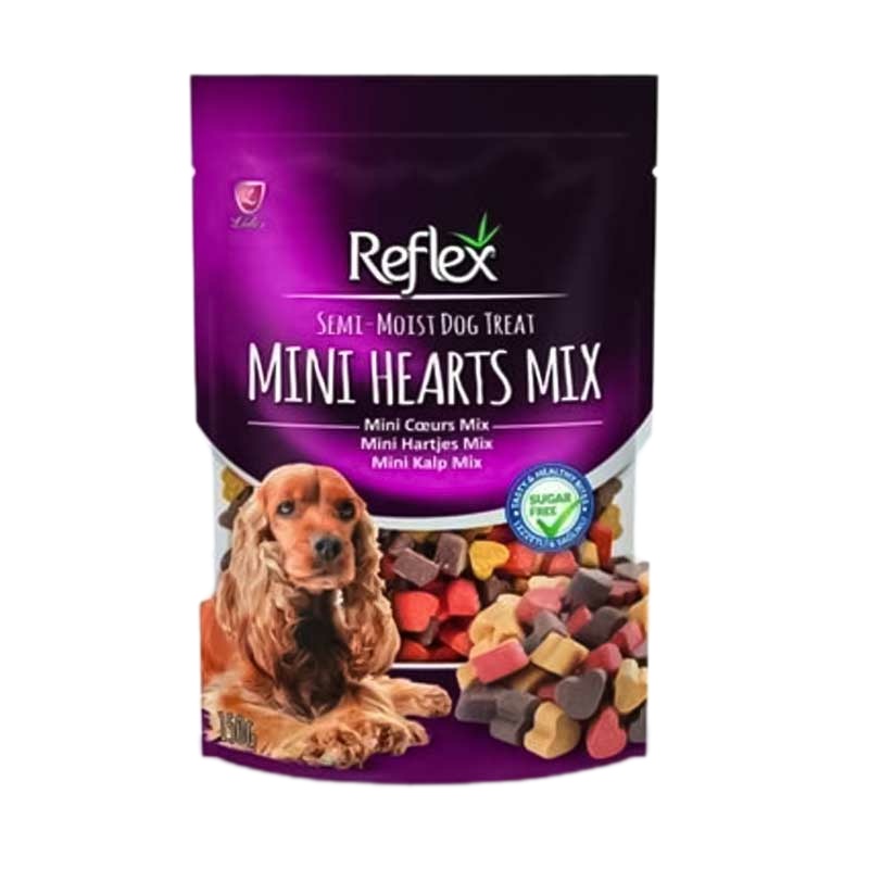 غذای تشویقی سگ رفلکس مدل Mini Hearts Mix وزن 150 گرم