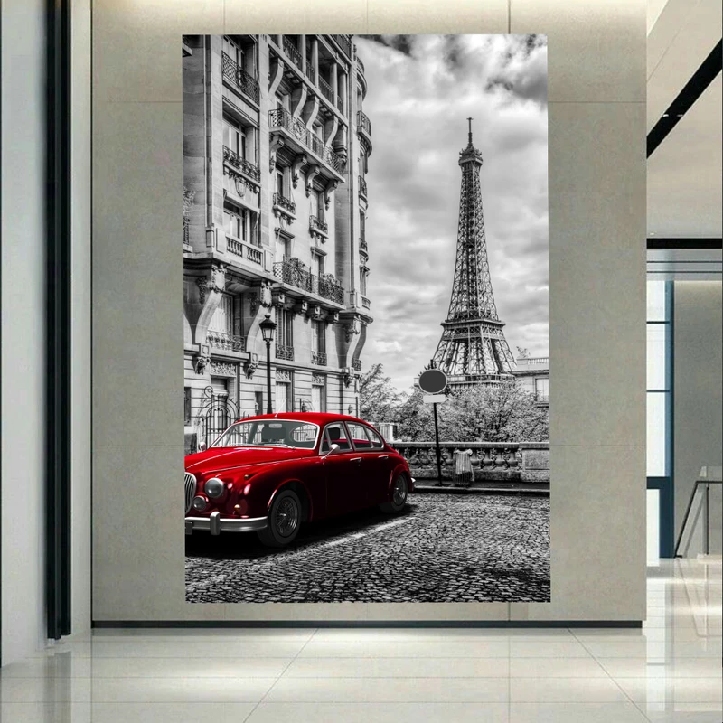 پوستر پارچه ای مدل چرم مخمل طرح برج ایفل کد AR1420