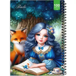 دفتر نقاشی 100 برگ بله طرح فانتزی دخترانه کد A4-N324