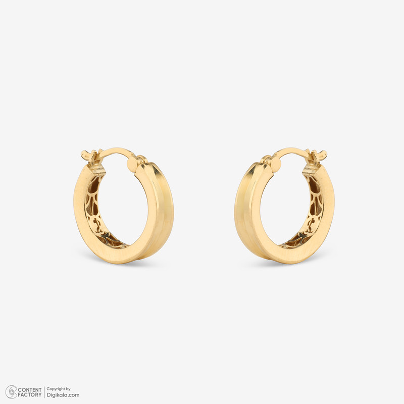 گوشواره حلقه‌ای طلا 18 عیار زنانه گلدم مدل E125023 - 3