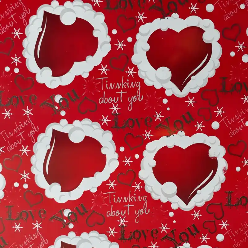 کاغذ کادو طرح قلبی بسته 3 عددی