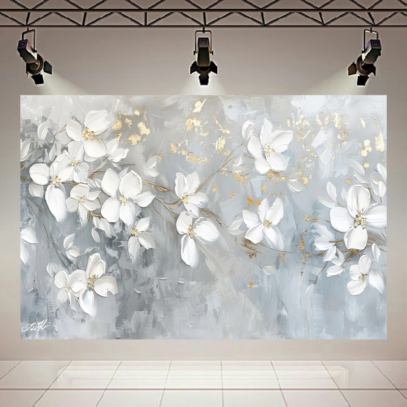  پوستر طرح مخمل نقاشی گل مدل رنگ و روغن کد AR302880