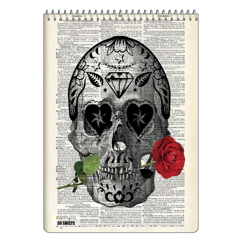 دفتر نقاشی 50 برگ سیمی کارنیکا طرح Vintage Newspaper Skeleton کد 95573