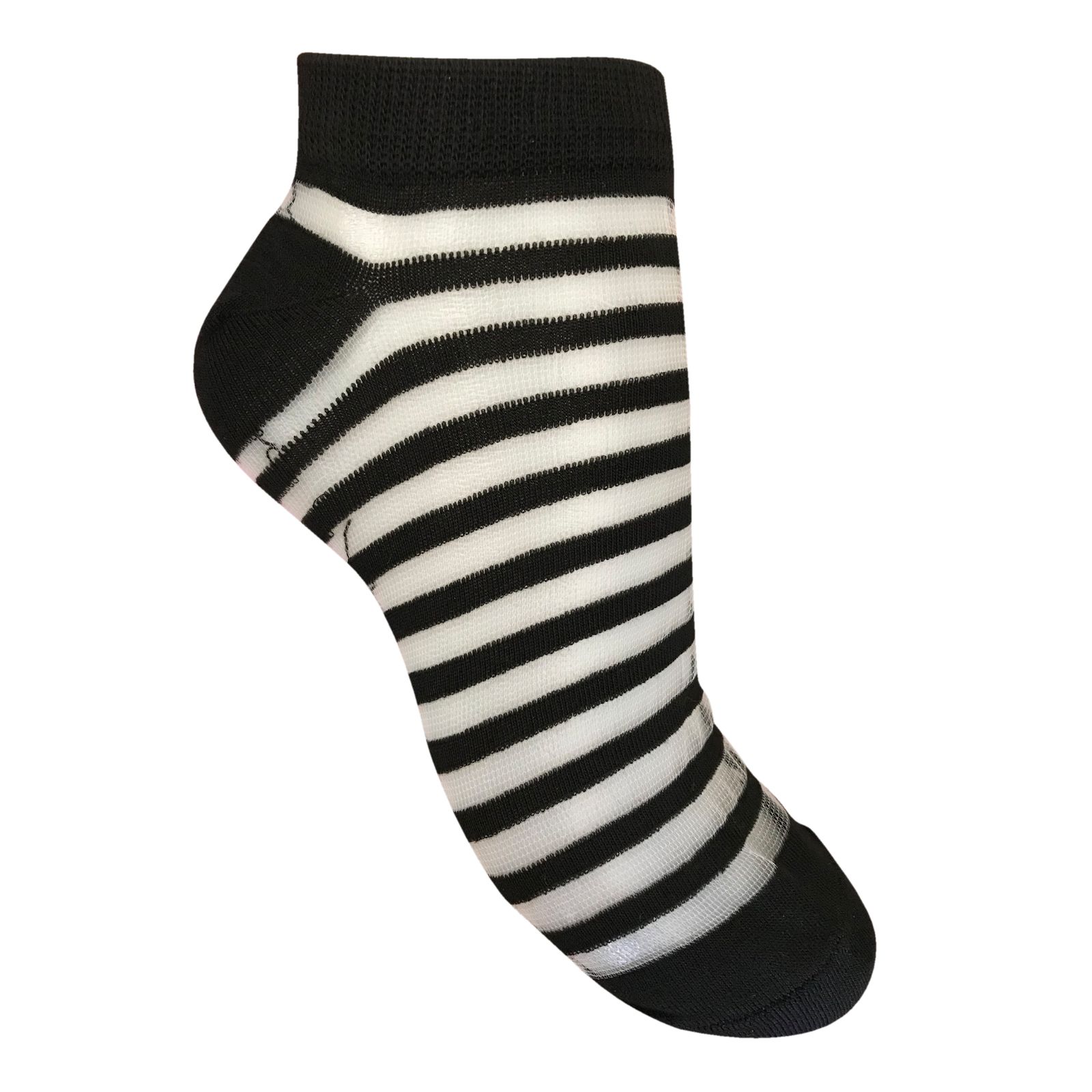 جوراب زنانه تن پوش هنگامه مدل شیشه ای راه راه  بسته 6 عددی -  - 4