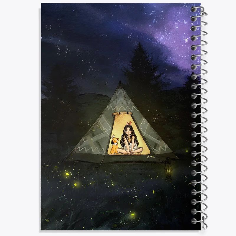 دفتر نقاشی 50 برگ خندالو طرح کمپ در طبیعت کد F8219