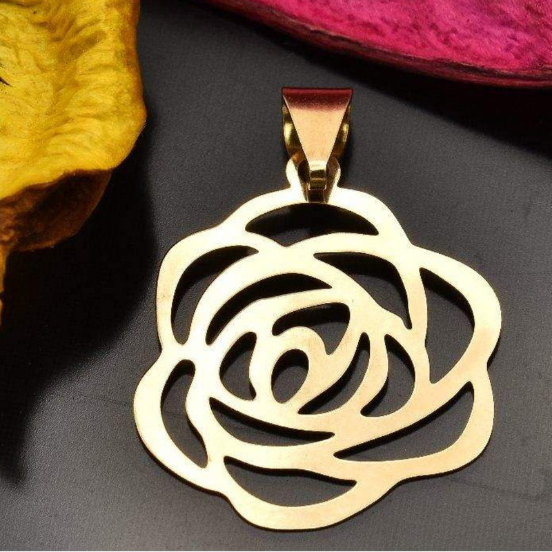 آویز گردنبند طلا 18 عیار زنانه الن نار مدل گل رز کد ELN12479171