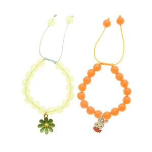 دستبند دخترانه دلنار گالری مدل بابونه و خرگوش بسته 2 عددی