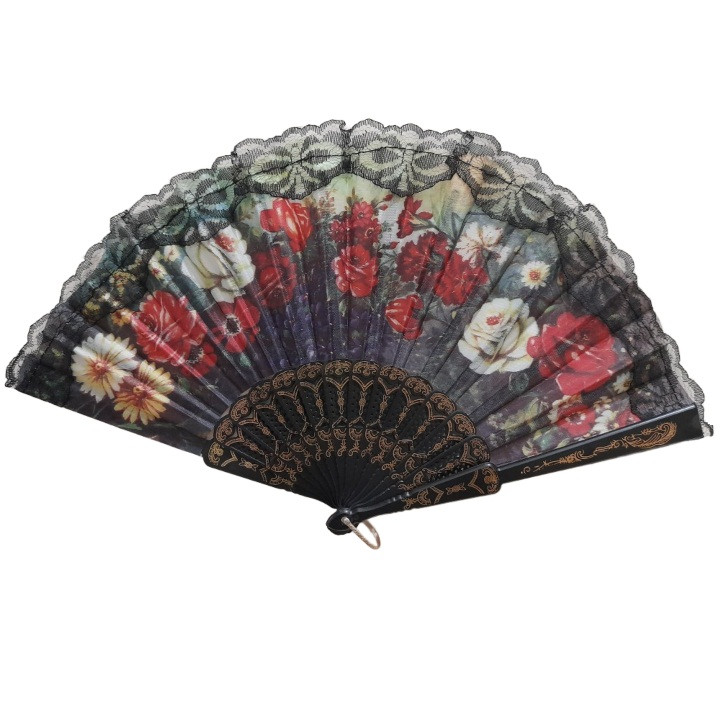 بادبزن مدل دستی طرح گل کد 38