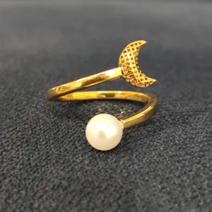 انگشتر طلا 18 عیار زنانه قیراط طرح ماه کد GH1535