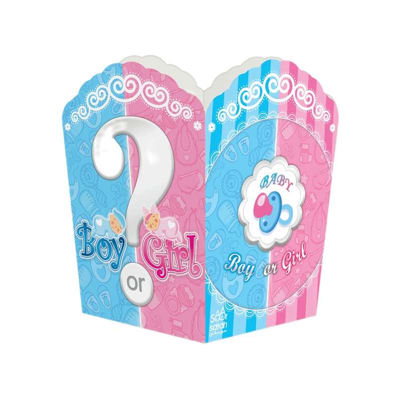 ظرف پاپ کورن طرح تعیین جنسیت بسته 10 عددی