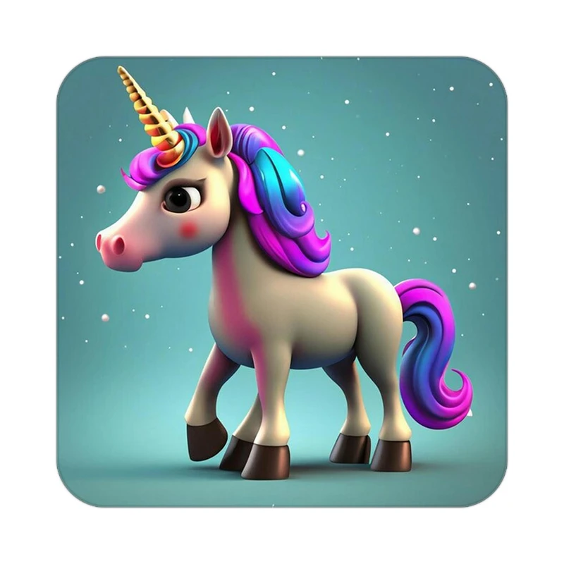 زیر لیوانی کاکتی طرح اسب تک شاخ و یونیکورن مدل mp28944