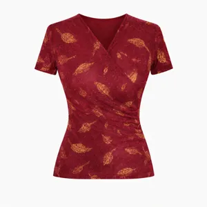 بلوز آستین کوتاه یقه هفت زنانه مدل جیران کد ۸۰