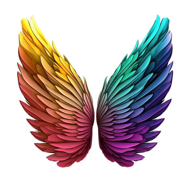 استیکر پارچه و لباس پاد آفرین طرح بال رنگی کد 4277