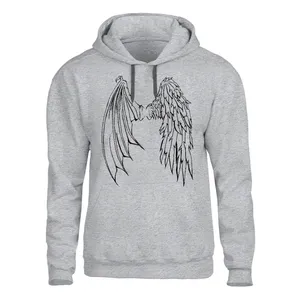 هودی مردانه مدل بال فرشته کد Z50 رنگ طوسی